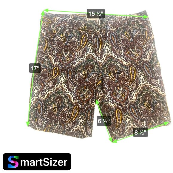 J Crew Bermuda Shorts Women Size 6‎ Paisley Floral Boho Beachy Stretch - Picture 7 of 7